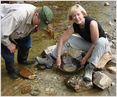 Charlotte panning for gold